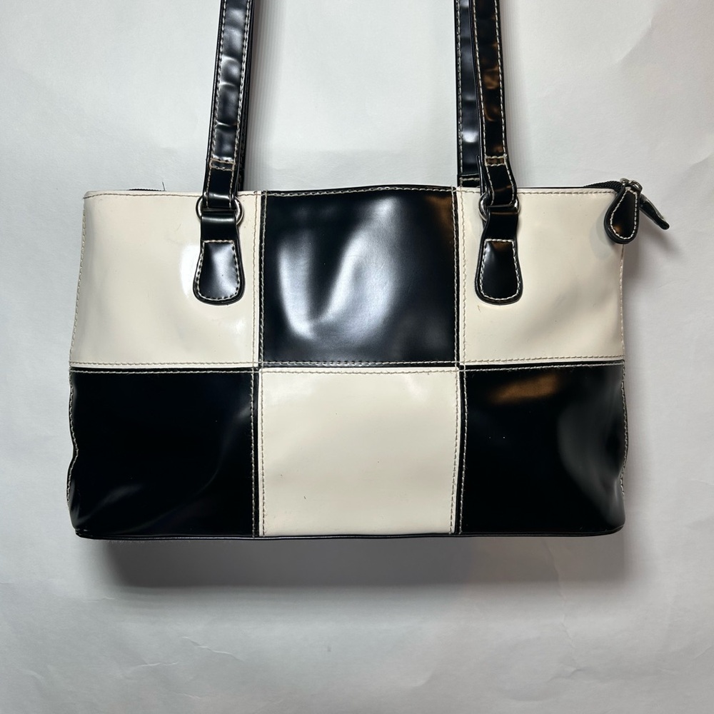 Black and White Check Patchwork purse